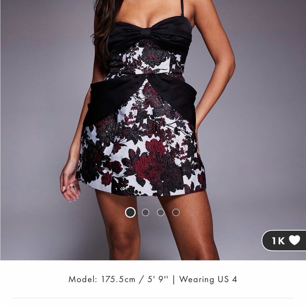 ASOS Luxe Black and Red Floral Dress